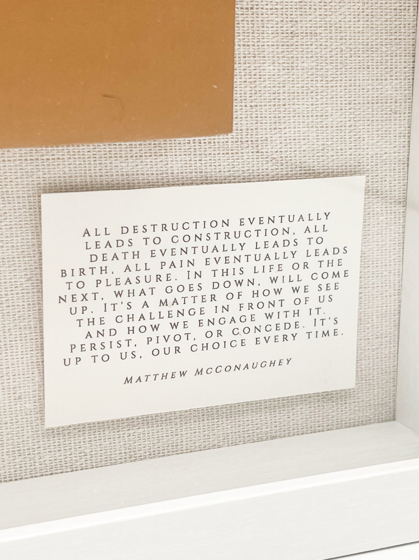 Framed and Mounted Matthew McConaughey Greenlights Book with Quote